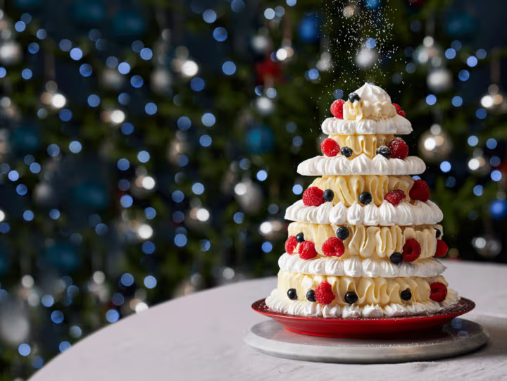 Kerstdessert: Pavlova kerstboom
