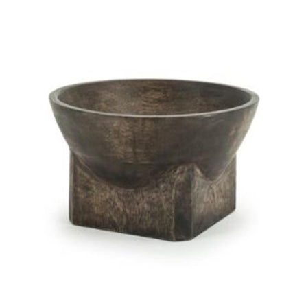 BY-BOO vaas/schaal Bora small - 17x17x10cm- mangohout brown