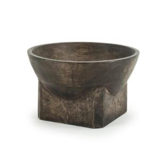 BY-BOO vaas/schaal Bora small - 17x17x10cm- mangohout brown