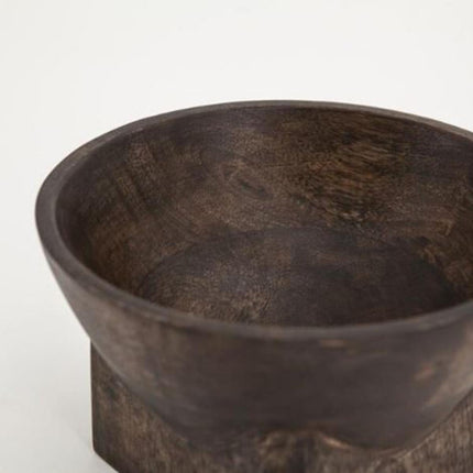 BY-BOO vaas/schaal Bora small - 17x17x10cm- mangohout brown