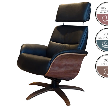 Cozy Homes Relaxfauteuil Harmon Medium Khaki Semi Leder