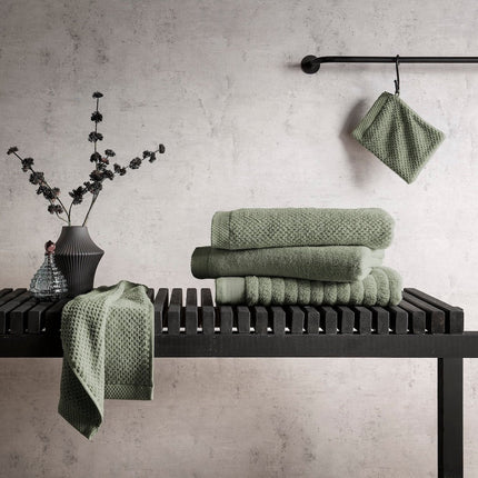 Heckettlane Handdoek Grant kleur army green, 50x100 cm