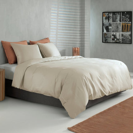 Heckettlane Dekbedovertrek Percalle, Cool beige, 240x200/220 cm