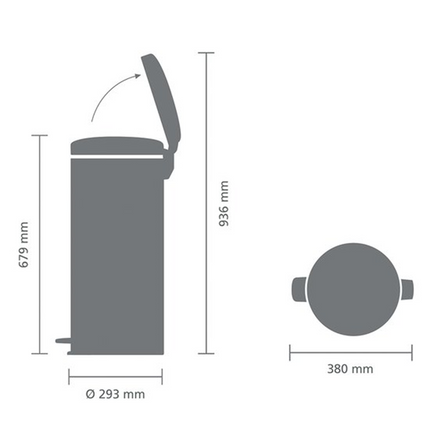 Brabantia newIcon Pedaalemmer 30 Liter - Wit