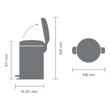 Brabantia NewIcon Pedaalemmer - 12 liter - Wit