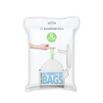 Brabantia PerfectFit Afvalzakken Code G - 23-30 liter - Code G - 40 stuks