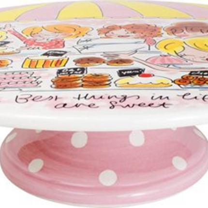 Blond Amsterdam Even Bijkletsen Taartplateau - streep cakeplate