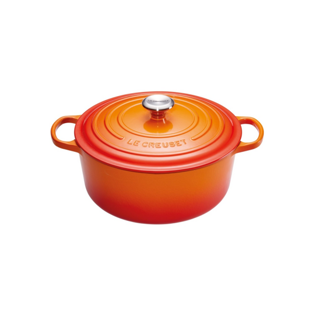 Le Creuset Signature ronde braad-/stoofpan 24 cm - oranje-rood