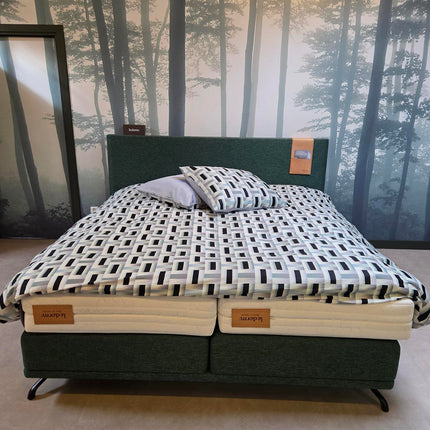 Ledorm, Showmodel Boxspring 4-motorig incl. hoofdbord/sierlijst, geen matrassen!