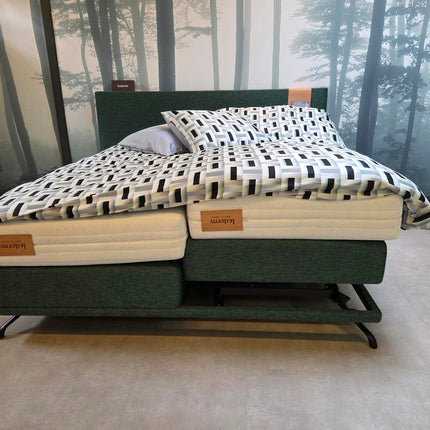 Ledorm, Showmodel Boxspring 4-motorig incl. hoofdbord/sierlijst, geen matrassen!