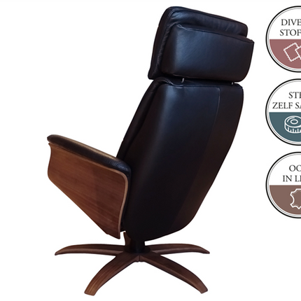 Cozy Homes Relaxfauteuil Harmon Medium Khaki Semi Leder
