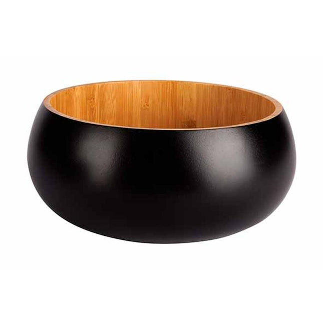 Cosy&Trendy Black&Wood Saladekom Bamboe - D20xH8CM