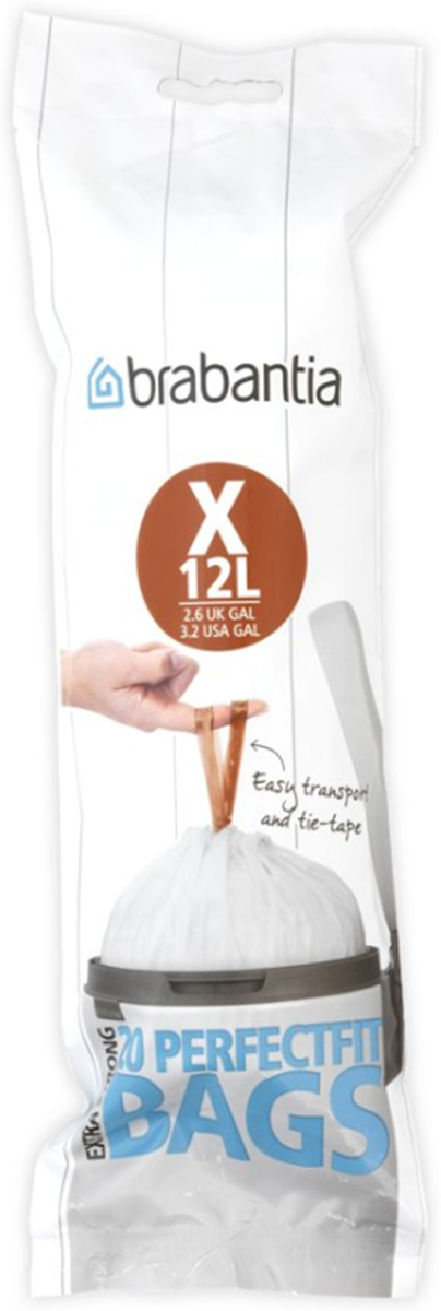 Brabantia PerfectFit Afvalzakken - 10-12 liter - Code X - 20 stuks