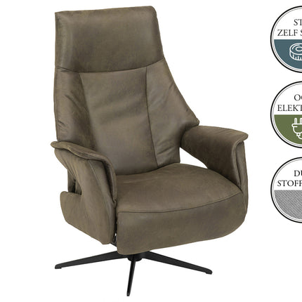 Cozy Homes Relaxfauteuil Romeo - Duo Stoffering Wine Red/Beige, M