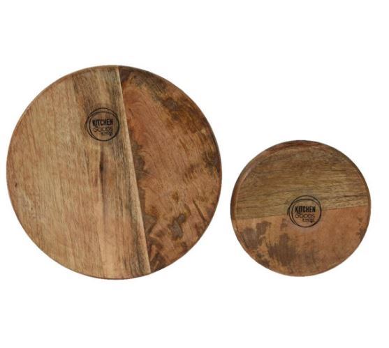 Bord mangohout - Ø25x8cm - naturel