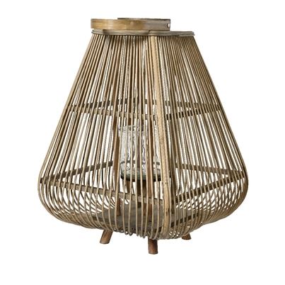 Lantaarn Bamboe - 33x48cm - naturel/grijs