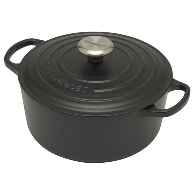 Le Creuset Signature ronde braad-/stoofpan Ø24 cm - mat zwart