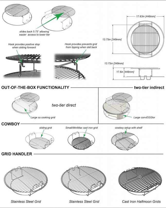Big Green Egg 2 Piece Multi Level Rack Large