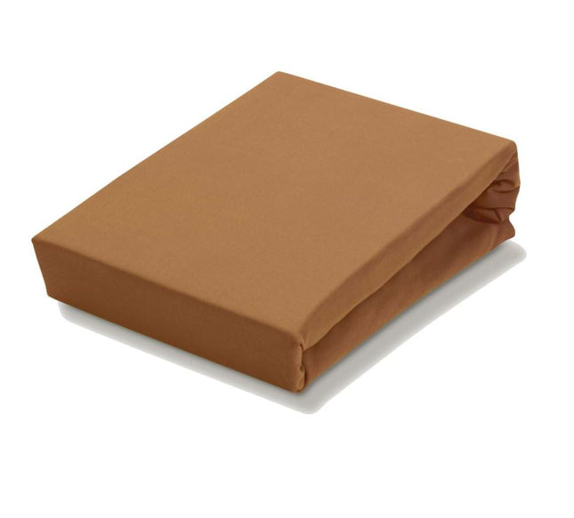 Hoeslaken Vandyck JERSEY SUPREME. Maat: 1-persoons. Kleur: cognac 162
