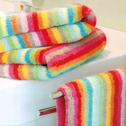 Cawö Life Style Streep gastendoek - multi licht
