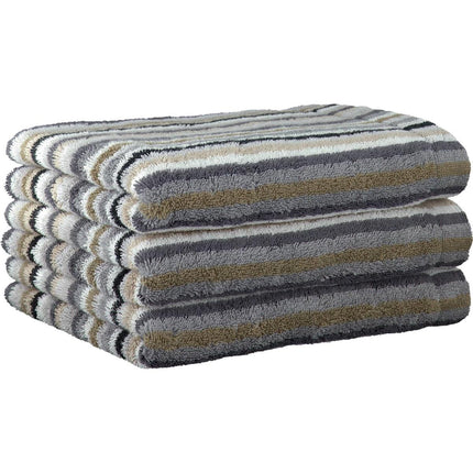 Cawö Life Style Streep gastendoek - kiezel