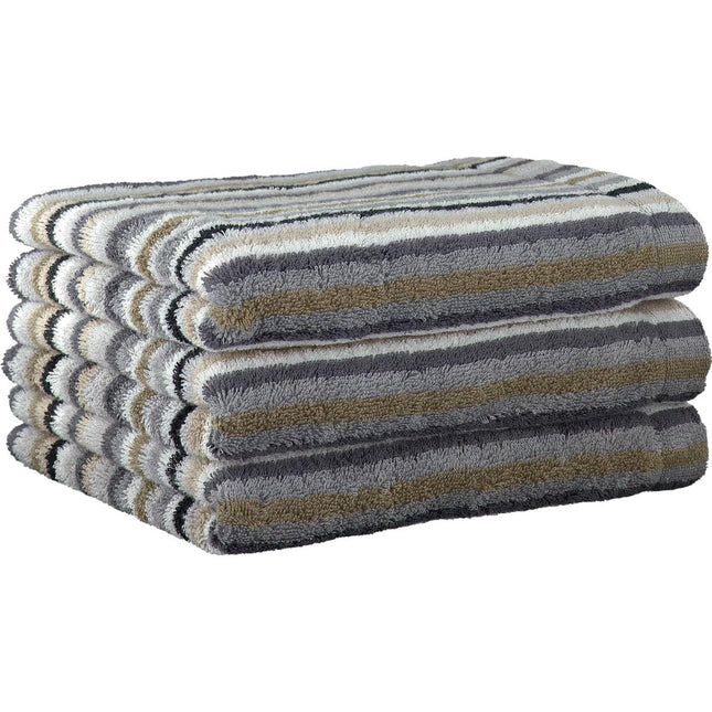 Cawö Life Style Streep gastendoek - kiezel