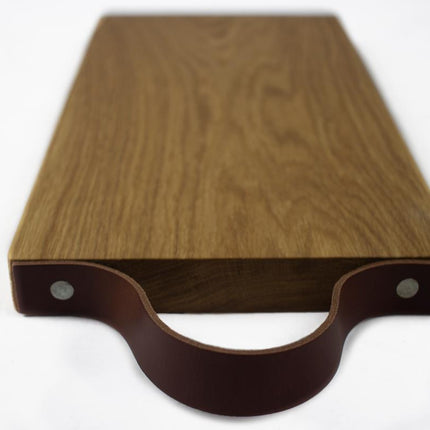 Joanz Serveerplank Eik met leer - 40x24x2,8 CM