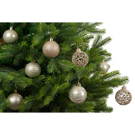Kerstballen kunststof mix koker 37 stuks - Ø6cm - parel, glans, mat, glitter