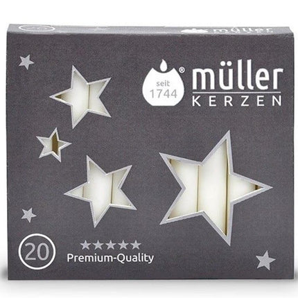 Kerstboomkaarsjes 12 cm lang x 1,2 cm dik - 20 stuks - wit