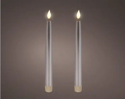 Dinerkaars LED real voor binnen - 2 stuks - 24,5 x 2 cm - Lichtgrijs