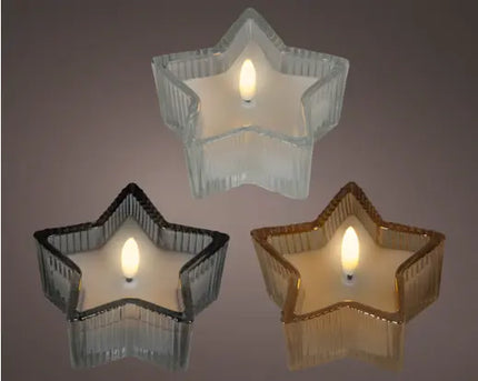LED kaars Ster voor binnen - 8 x 4 cm
