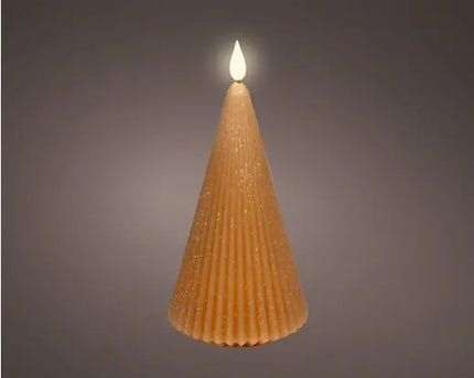 LED kaars voor binnen - Ø8,5 x H19 cm - Bruin