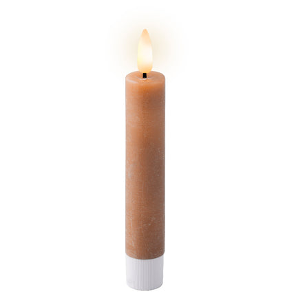 Lumineo LED dinerkaars wax set/2 Ø2,2 x 16 cm - lichtbruin