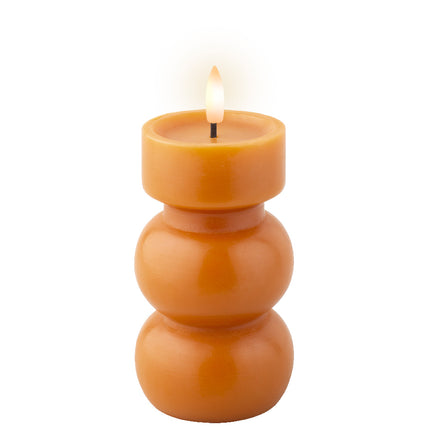 Lumineo LED kaars wax Ø7 x 15 cm - oranje