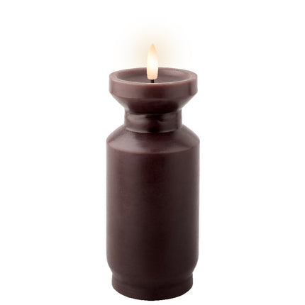 Lumineo LED kaars wax Ø7 x 17,8 cm - donkerbruin