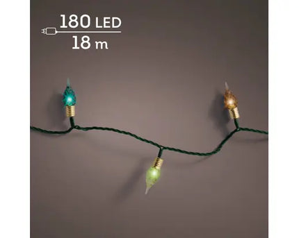 LED Vintage lights voor binnen en buiten - 1790cm - 180 lamps - smaragd/groen/bruin