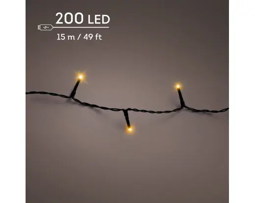 Lumineo LED Duracharge/oplaadbare Basic Lights  - 15 meter - 200 lamps - Klassiek Warm