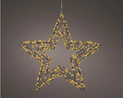 Micro LED Ster voor binnen en buiten - 38 x 7 cm - 500 Lamps - zwart/klassiek warm