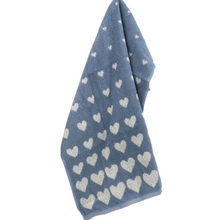 Bunzlau Castle Kitchen Towel Hearts Grey/Blue