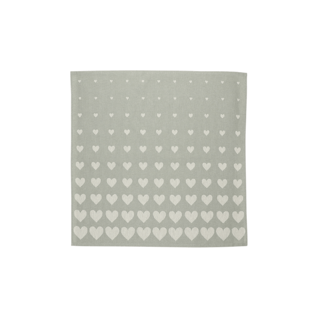 Bunzlau Castle Theedoek Hearts - Dark Green