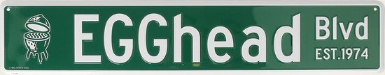 Big Green Egg street sign eggheid blvd.