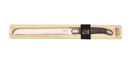 Laguiole Broodmes in Houten Tray - Zwart