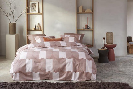 VT Wonen Dekbedovertrek Check Mate Terra 240x200/220 cm