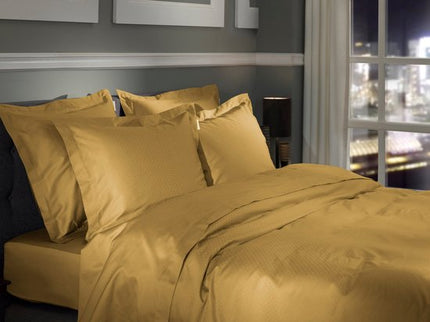 Heckettlane Dekbedovertrek Punto, satijn 240x200/220 cm, Amber gold