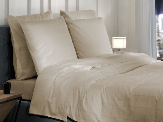 Heckettlane Dekbedovertrek Diamante, satijn 240x200/220 cm, Mojave Sand