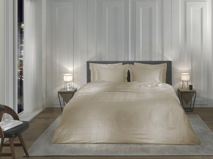 Heckettlane Dekbedovertrek Diamante, satijn 240x200/220 cm, Mojave Sand