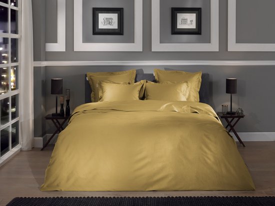 Heckettlane Dekbedovertrek Punto, satijn 240x200/220 cm, Amber gold