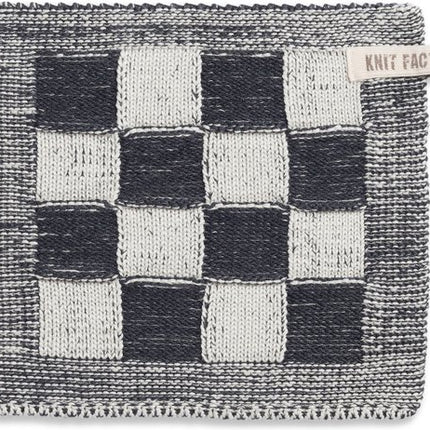 Knit Factory Pannenlap Block - ecru/antraciet