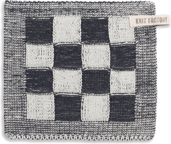 Knit Factory Pannenlap Block - ecru/antraciet