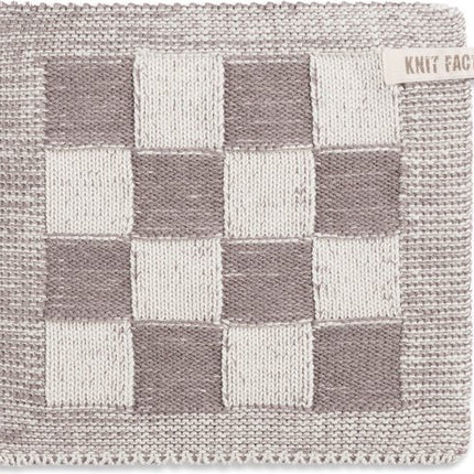 Knit Factory Pannenlap Block Ecru/Taupe